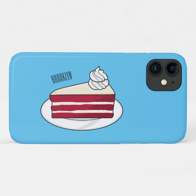Coques Case-Mate iPhone Illustration de gâteau en velours rouge (Dos (Horizontal))