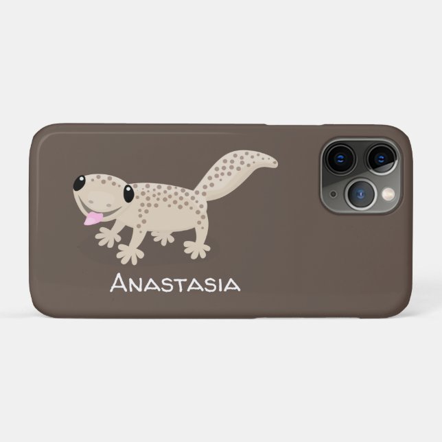 Coques Case-Mate iPhone Illustration de gecko tan tan mignon (Dos (Horizontal))