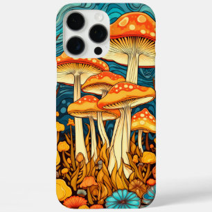 Coques iPhone 16 Pro Max Illustration de la forêt de champignons Art Rétro
