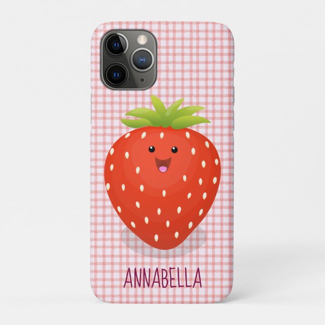 Coques Case-Mate iPhone Illustration de la fraise Cute kawaii (Dos)