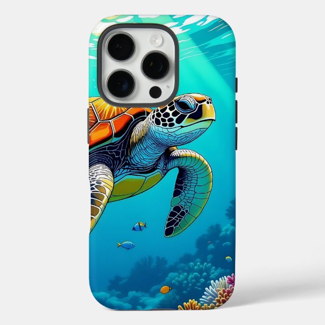 Coques Case-Mate iPhone Illustration de la tortue de mer (Verso)