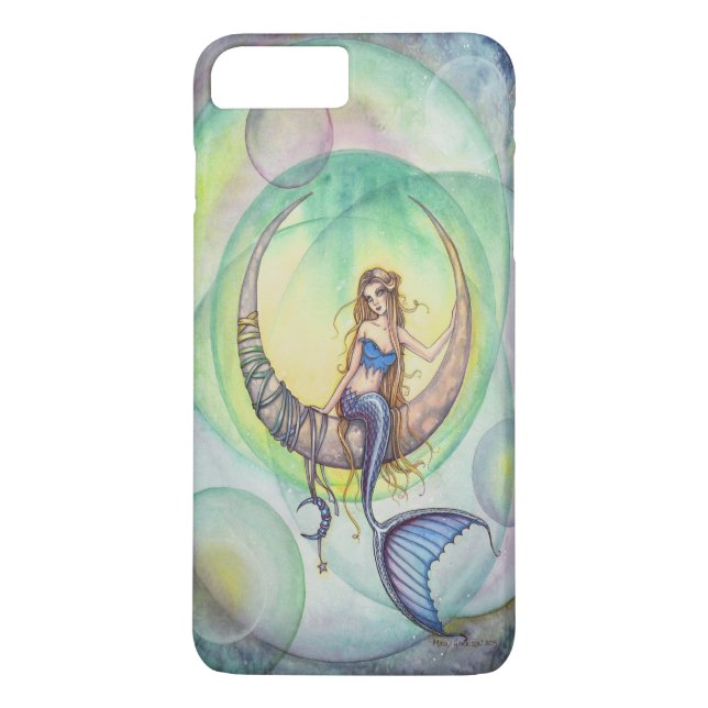 Coques Case-Mate iPhone Illustration de l'aquarelle Cobalt Moon (Dos)