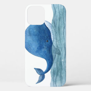 Case-Mate iPhone Case Illustration de l'aquarelle de la baleine bleue mi