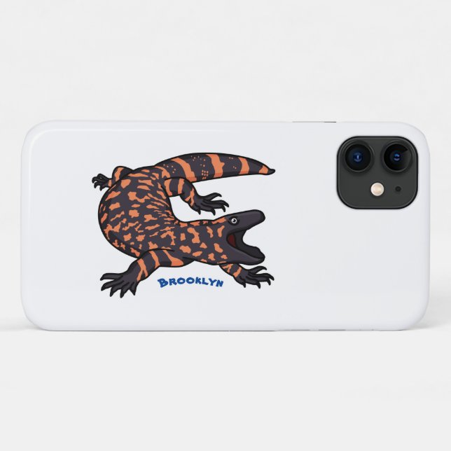 Coques Case-Mate iPhone Illustration de lézard géant affamé (Dos (Horizontal))