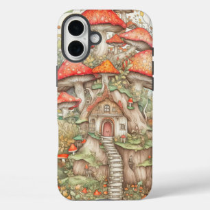 Coques iPhone 16 Plus Illustration de l'habillage du champignon créatif 