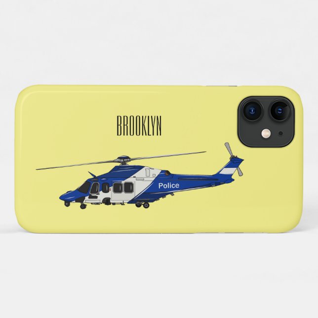 Coques Case-Mate iPhone Illustration de l'hélicoptère de police (Dos (Horizontal))