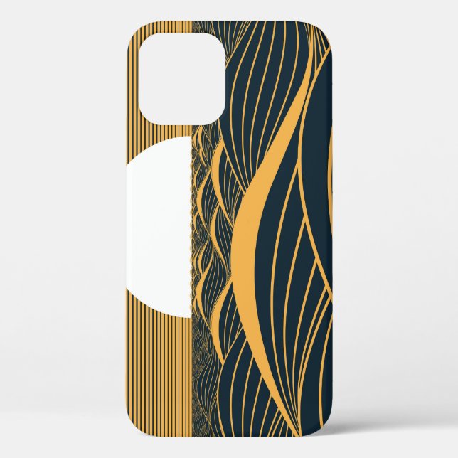 Coques Case-Mate iPhone Illustration de lune de soleil stylisée, mer sombr (Verso)