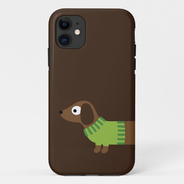 Coques Case-Mate iPhone Illustration de mignonne long Dachshund (Dos)