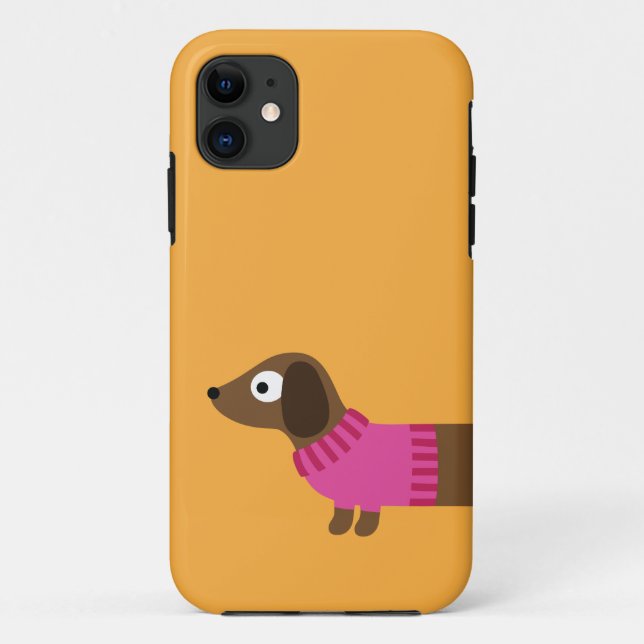 Coques Case-Mate iPhone Illustration de mignons longs Dachshund (Dos)