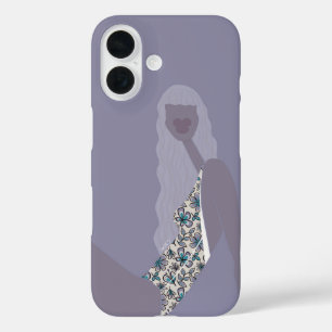 Coque Pour iPhone 16 Illustration de mode Femme chic Violet Art moderne