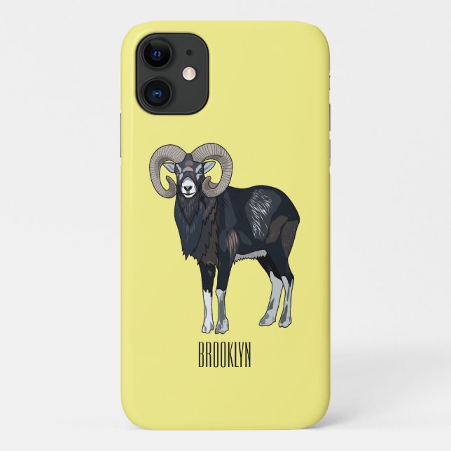 Coques Case-Mate iPhone Illustration de mouflon, mouton (Dos)