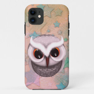 Coques Pour iPhone Illustration de petit hibou cornu grincheux