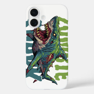 Coque Pour iPhone 16 Illustration de requin zombie en colère