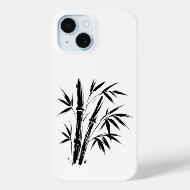 Coques Case-Mate iPhone Illustration d'encre de bambou - Design zen sur (Verso)