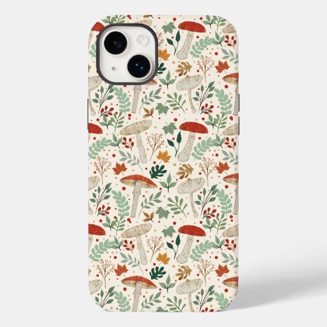 Coques Case-Mate iPhone Illustration des champignons et des Feuilles de la (Verso)