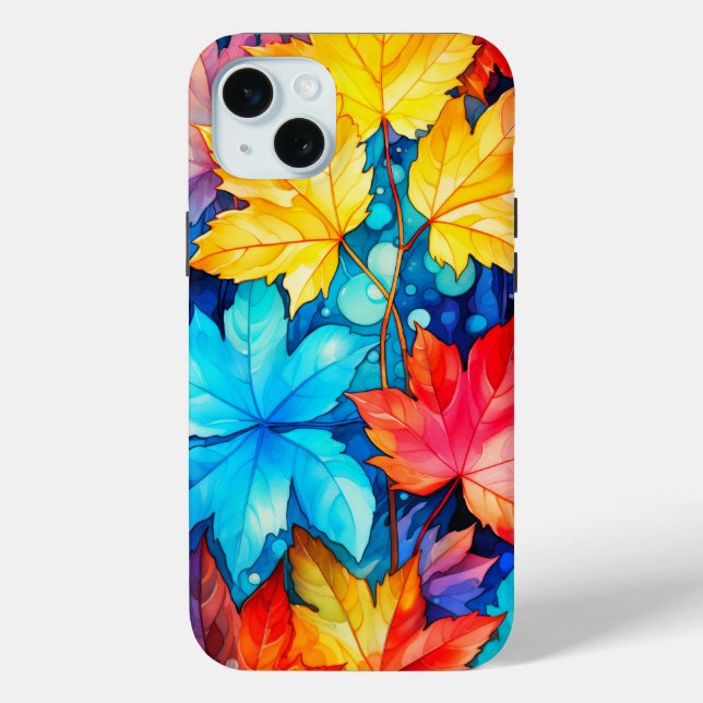 Coques Case-Mate iPhone Illustration des feuilles d'automne de l'artiste v (Verso)
