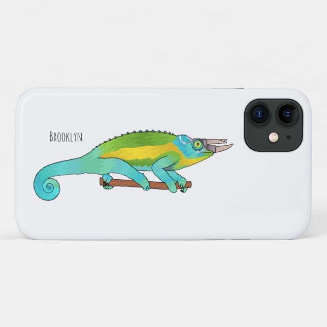 Coques Case-Mate iPhone Illustration du caméléon de Jackson (Dos (Horizontal))