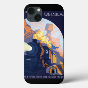 Etui iPhone 13 Illustration du chemin de fer Piston Peak