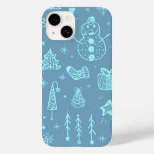 Coque Pour iPhone 14 Illustration du dessin du Doodle de Noël mignon  