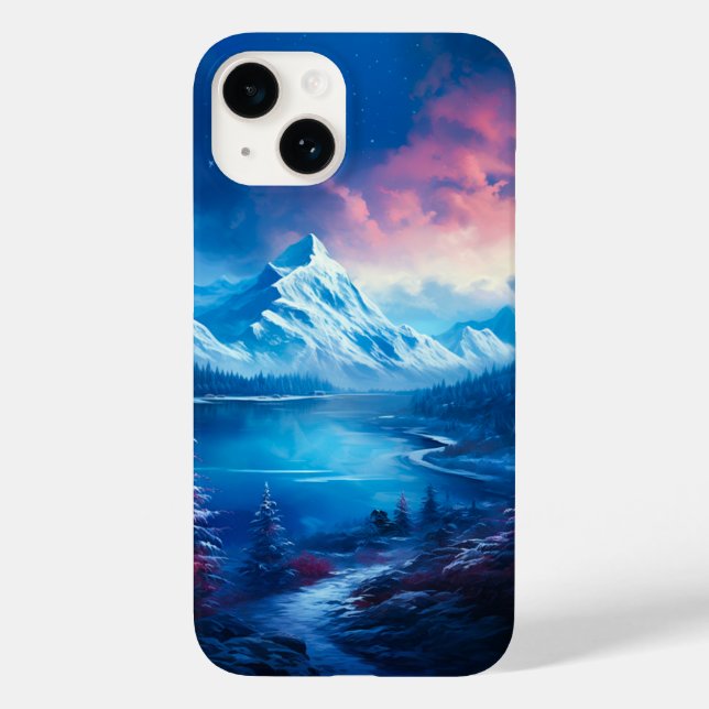 Coques Case-Mate iPhone Illustration du lac Winter (Verso)