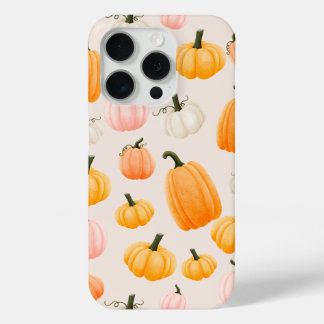 Coque iPhone 15 Pro Illustration du Motif Citrouille Pastel Automne