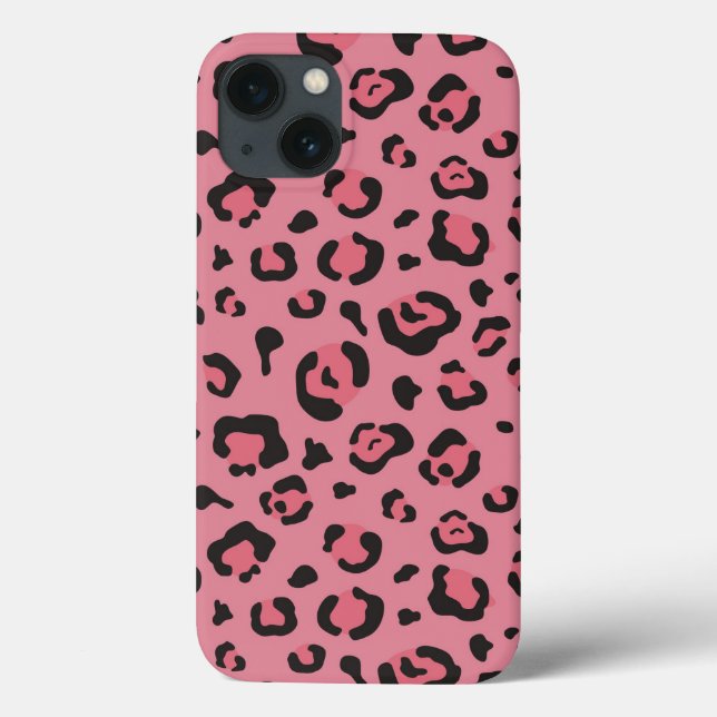 Coques Case-Mate iPhone Illustration d'un animal léopard rose (Verso)