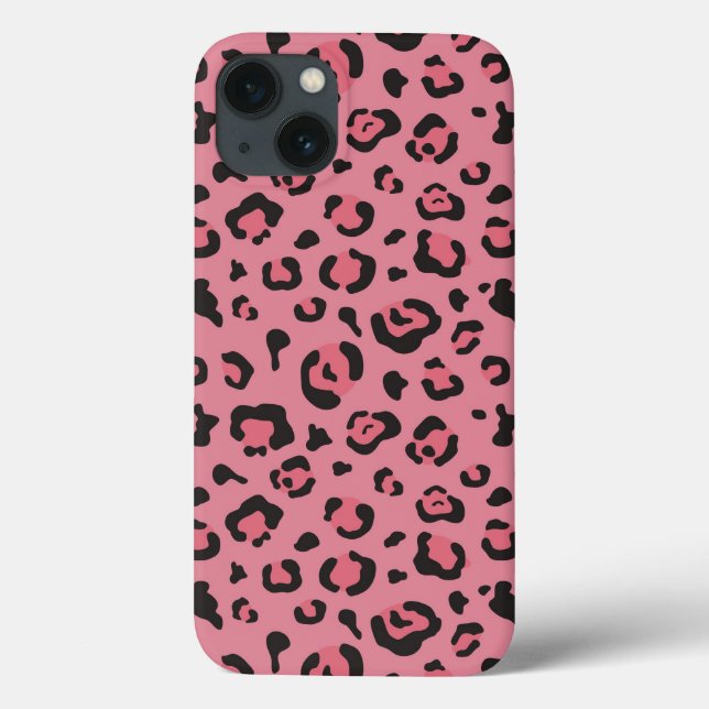 Coques Case-Mate iPhone Illustration d'un animal léopard rose (Verso)