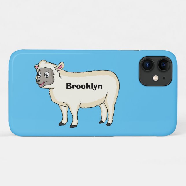 Coques Case-Mate iPhone Illustration d'un mouton joyeux (Dos (Horizontal))