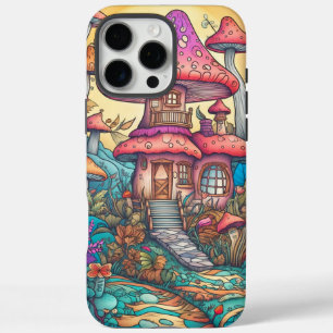 Coques iPhone 16 Pro Max Illustration d'une cabane de champignons créative