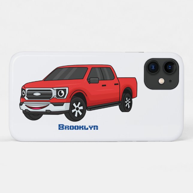 Coques Case-Mate iPhone Illustration d'une camionnette rouge mou (Dos (Horizontal))