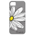 Illustration florale Daisy tendance - gris et jaun