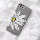 Illustration florale Daisy tendance - gris et jaun