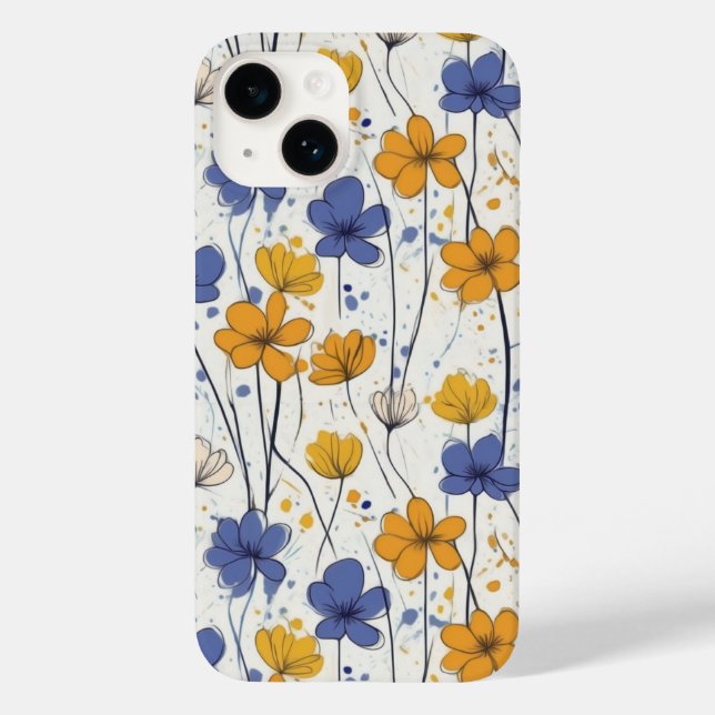 Coques Case-Mate iPhone Illustration florale, fleurs sauvages abstraits, m (Verso)
