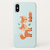 Illustration graphique des renards orange mignons