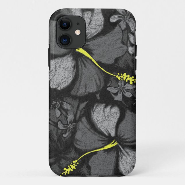 Coques Case-Mate iPhone Illustration hawaïenne de roche de lave de ketmie (Dos)