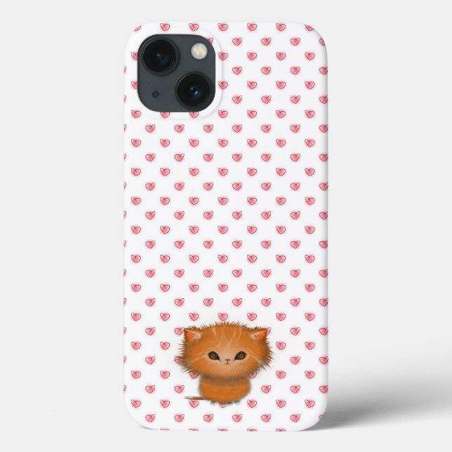Coques Case-Mate iPhone Illustration Little Orange Tabby Cat Kitten (Verso)
