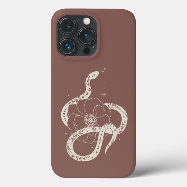Coques Case-Mate iPhone Illustration mystique du serpent botanique (Verso)