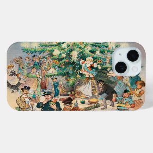 Coque Pour iPhone 15 Illustration vintage Arbre de Noël de Puck, 1902