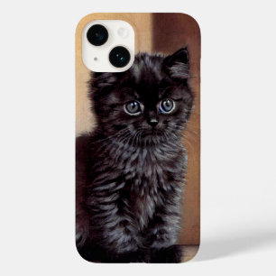 Coque Pour iPhone 14 Illustration vintage Halloween Black Kitten