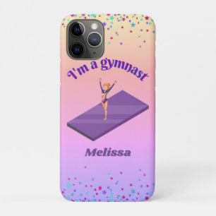 Case-Mate iPhone Case I'm A Gymnast - Girl with/ Leotard on Purple Gym M