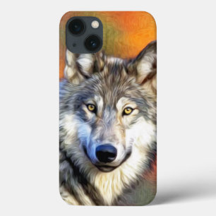 iPhone 13 Coque Image de peinture d'art Wolf