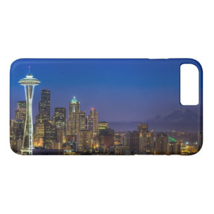 Coque iPhone 7 Plus Image d'horizon de Seattle en quelques heures de