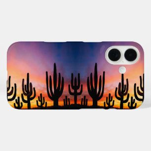 Coque Pour iPhone 16 Image du lever de soleil sur un paysage désertique