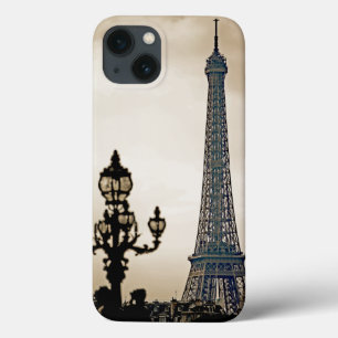 Coques Pour iPhone Image stylisée en noir et blanc de la Tour Eiffel