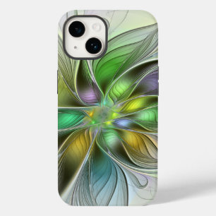 Coque Pour iPhone 14 Imaginaire coloré Fleur moderne Abstrait Fractal