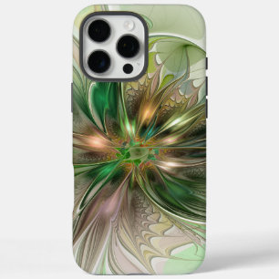 Coques iPhone 16 Pro Max Imaginaire coloré Moderne Fleur Fractale Abstraite