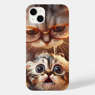 Coque Pour iPhone 14 Plus Imaginaire Cute Chat Laver Kitten