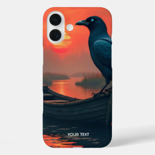 Coques iPhone 16 Plus Imaginaire Cute Sunset Boat Raven