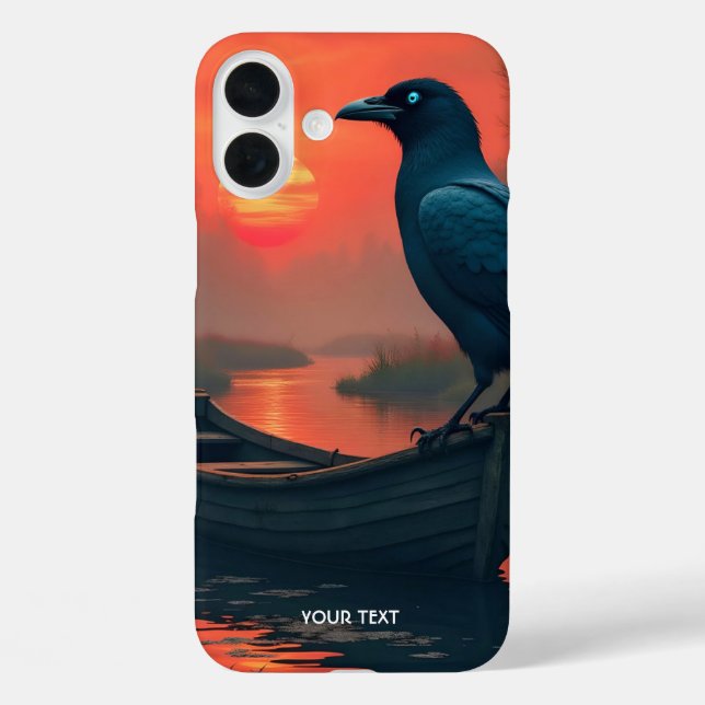 Coques Case-Mate iPhone Imaginaire Cute Sunset Boat Raven (Verso)
