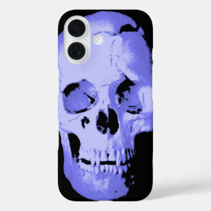 Coque Pour iPhone 16 Imaginaire d'art Pop Crâne bleu